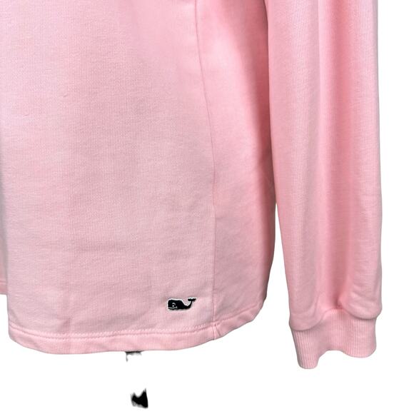 Vineyard Vines x Target | Youth Girls Pink Patchwork Whale Logo 1/4 Zip Pullover - Picture 9 of 11